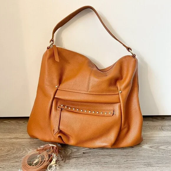Laggo Joyce Hobo Leather Bag in British Tan NWOT